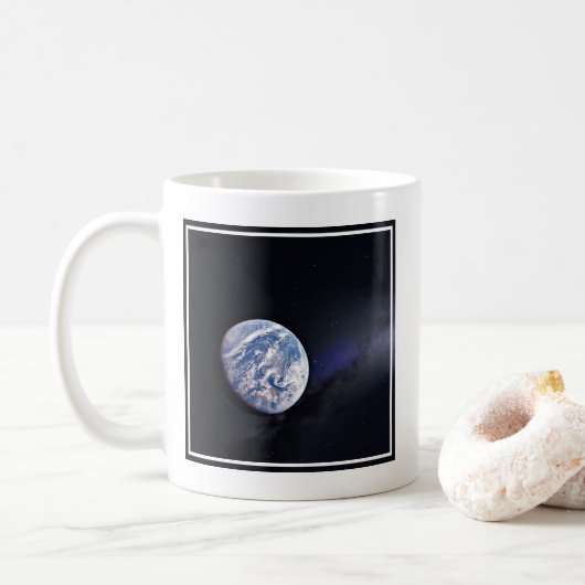 ドラゴンXl宇宙船と惑星の地球の距離 コーヒーマグカップ (ドーナツ)