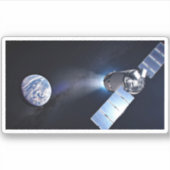 ドラゴンXl宇宙船と惑星の地球の距離 シール (正面)