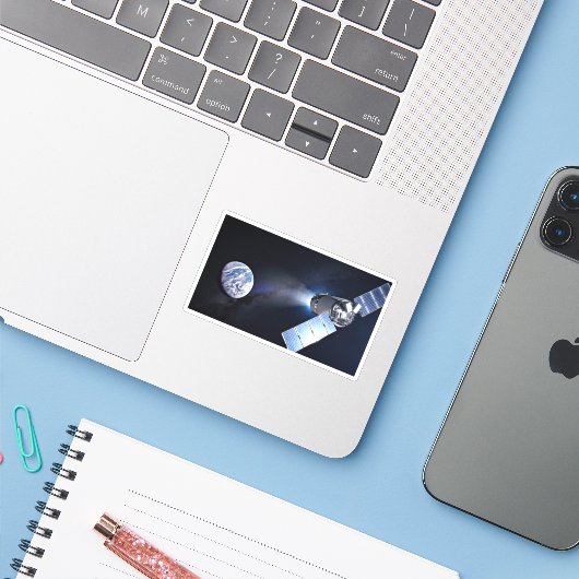 ドラゴンXl宇宙船と惑星の地球の距離 シール (ノートパソコンとiPhone)