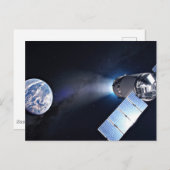 ドラゴンXl宇宙船と惑星の地球の距離 ポストカード (正面/裏面)