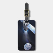 ドラゴンXl宇宙船と惑星の地球の距離 ラゲッジタグ (正面縦)