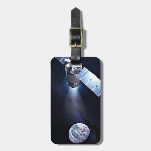 ドラゴンXl宇宙船と惑星の地球の距離 ラゲッジタグ (正面縦)