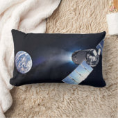 ドラゴンXl宇宙船と惑星の地球の距離 ランバークッション (ブランケット)