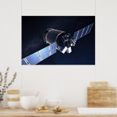 ドラゴンXl宇宙船のイラストレーション。 ポスター (キッチン)