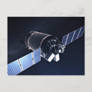 ドラゴンXl宇宙船のイラストレーション。 ポストカード