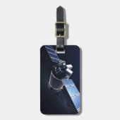 ドラゴンXl宇宙船のイラストレーション。 ラゲッジタグ (正面縦)