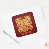 ドラゴ中国のンとの二重の幸せ スクエアシール (封筒)