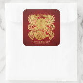 ドラゴ中国のンとの二重の幸せ スクエアシール (バッグ)