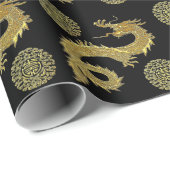 ドラゴ中国のンズ繁栄のシンボルあなたの色 ラッピングペーパー (ロールコーナー)