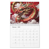 ドラゴ中国のンズ2024カスタム年C カレンダー (2月 2027)