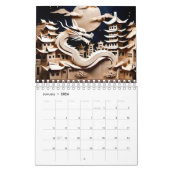 ドラゴ中国のンズ2024カスタム年C カレンダー (1月 2026)