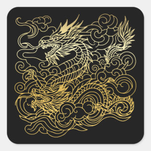 ドラゴ中国のン スクエアシール