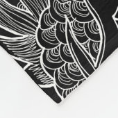 ドラゴ伝統的ン中国のスケッチブラック フリースブランケット (角)