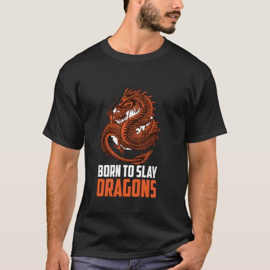 ドラゴ生まれンズ神話的な生き物のドラゴンのレプトを殺す Tシャツ (正面)