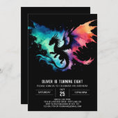 ドラゴ絵を描ン誕生日DIY 招待状 (正面/裏面)