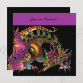 ドラゴ バイオレット パープル ブラック 招待状 (正面/裏面)