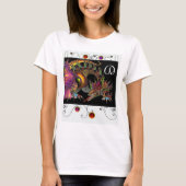 ドラゴ/ファンタジードラゴン,金ゴールド紫ブラックモノグラム Tシャツ (正面)