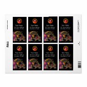 ドラゴ/ファンタジー金ゴールドドラゴンレッドルビージェムモノグラム ラベル (フルシート)