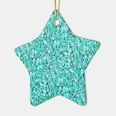 ドラジー クォーツ クリスタル - アクアマリン ブルー セラミックオーナメント (左)