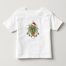 ドラセナ クモの巣植物 サンタ帽子 クリスマス トドラーTシャツ