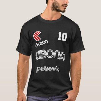 ドラゼンペトロヴィックレトロクロアチアバスケ Tシャツ