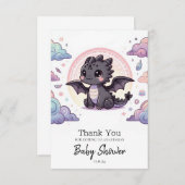 ドラッお洒落エレガントグ赤ちゃんシャワー サンキューカード (正面/裏面)