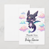 ドラッエレガントモダング赤ちゃんシャワー サンキューカード (正面/裏面)