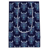 ドラッカッコいいグヘッドブルーファンタジーDND名 ミディアムペーパーバッグ (裏面)