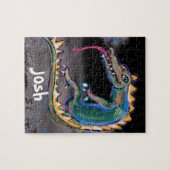 ドラッカラフルグと名パーソナライズされた前 ジグソーパズル (横)