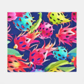 ドラッカラフルグフルーツ フリースブランケット (正面(横))