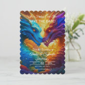 ドラッカラフルグ日付カードを保存 招待状 (スタンド正面)