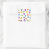 ドラッカラフル中国のグの模様 スクエアシール (バッグ)