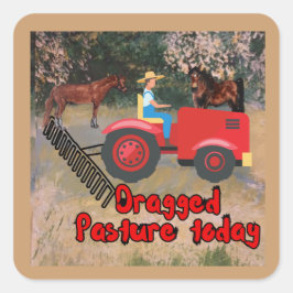 ドラッグされた牧草地のシール スクエアシール