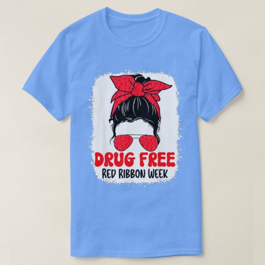 ドラッグなしの赤いリボンウィーク認識度かわいい漂白 Tシャツ (デザイン正面)