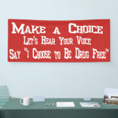 ドラッグにノーと言う赤いリボン薬物 横断幕 (トレードショー)