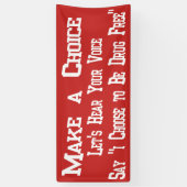 ドラッグにノーと言う赤いリボン薬物 横断幕 (縦)