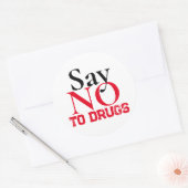 ドラッグにノーと言う – シンプルステッカー ラウンドシール (封筒)