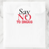 ドラッグにノーと言う – シンプルステッカー ラウンドシール (バッグ)