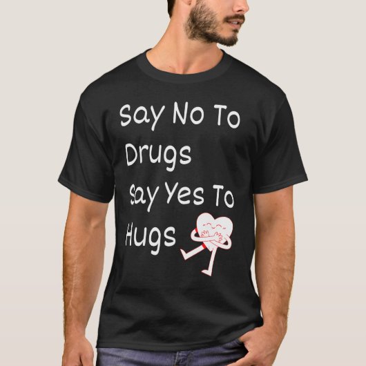 ドラッグにノーと言うYesを抱く赤いリボン週2 Tシャツ (正面)