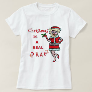ドラッグのおもしろいなクリスマスBahばかばかしいサンタ Tシャツ