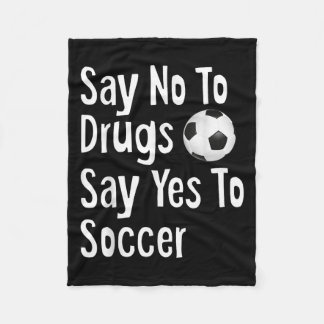 ドラッグはダメ サッカーを楽しもう 面白い 反薬物 フリースブランケット