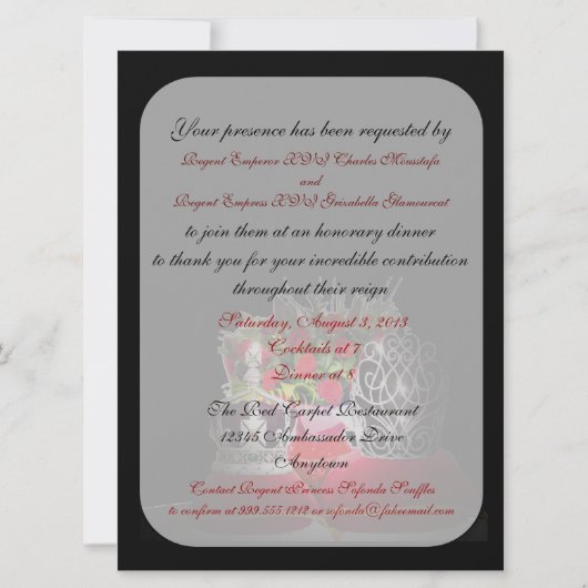 ドラッグエンペラー・エンプレス名誉晩餐会招待状 招待状 (正面)