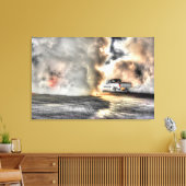 ドラッグカーバーンアウト喫煙タイヤオーストラリア キャンバスプリント (インサイチュ (リビング))