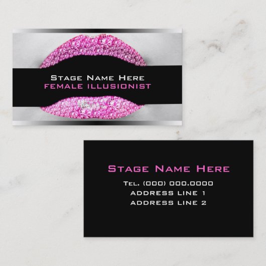 ドラッグクイーンホットピンクダイヤモンドきらきら光る名刺 名刺 (正面/裏面)