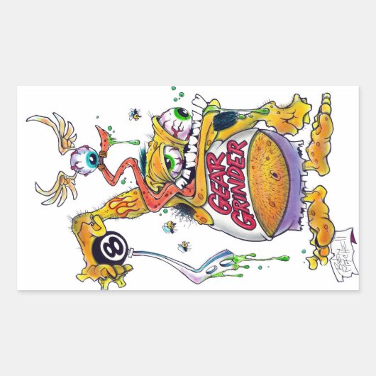 ドラッグダディプレゼントギアグラインダー9000 長方形シール (正面)