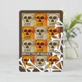 ドラッグユアボーンズ，ハローウィンパーティ招待状,スカル 招待状 (スタンド正面)
