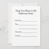 ドラッグユアボーンズ，ハローウィンパーティ招待状,スカル 招待状 (裏面)