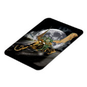 ドラッグレーシングのドラゴンとムーンファンタジー マグネット (左側)