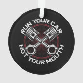 ドラッグレーシングカー走のヴィンテージあなたの車ではない オーナメント (裏面)