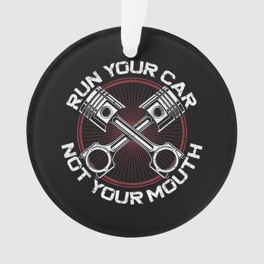 ドラッグレーシングカー走のヴィンテージあなたの車ではない オーナメント (正面)